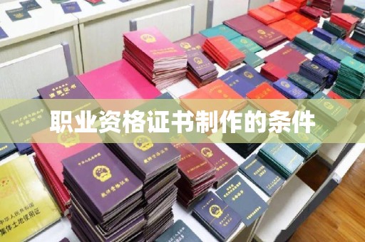 城北职业资格证书制作的条件