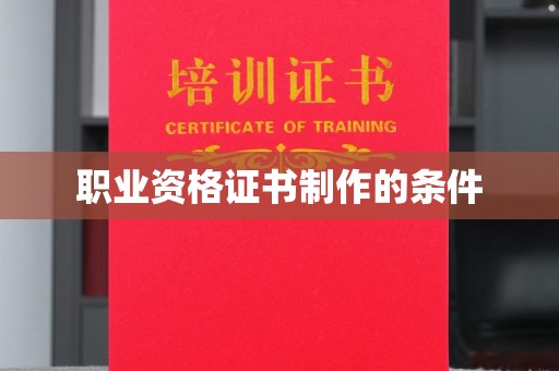 城北职业资格证书制作的条件